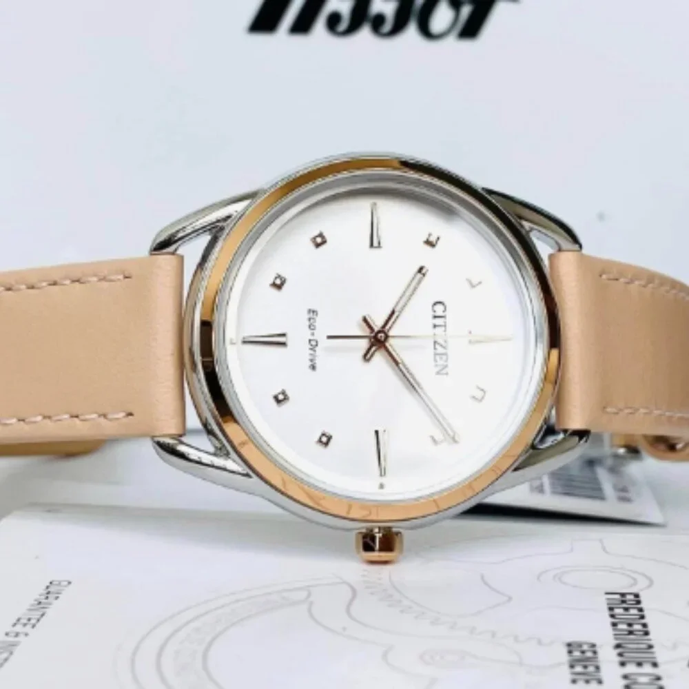 Citizen Women's Dress Classic Eco-Drive Beige Leather Watch 36mm - Picture 5 of 6